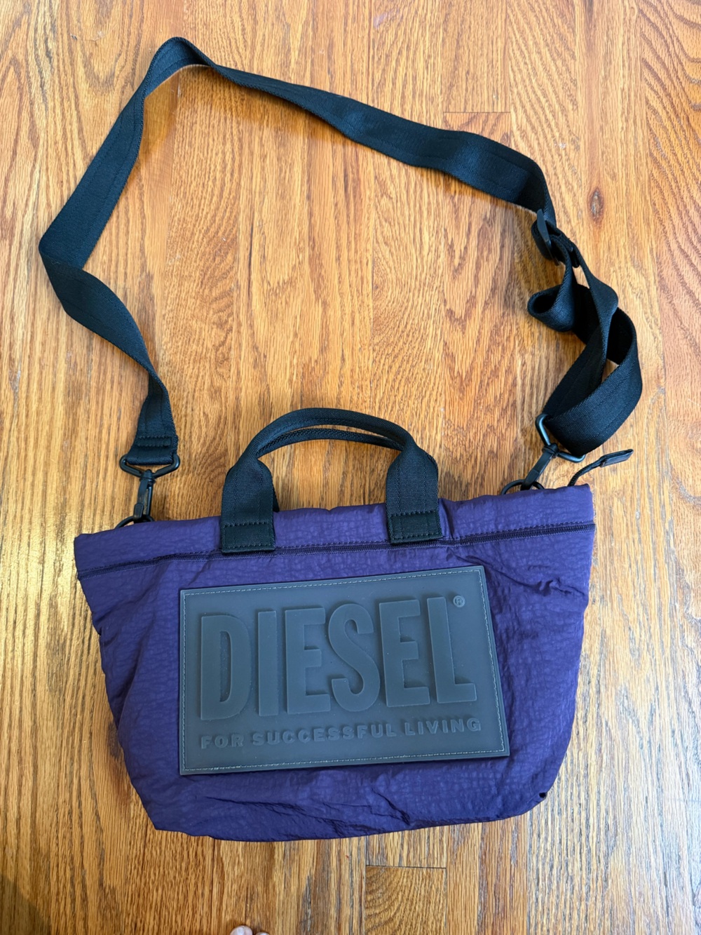 Diesel Purple Small Crossbody Nylon Padded Tote